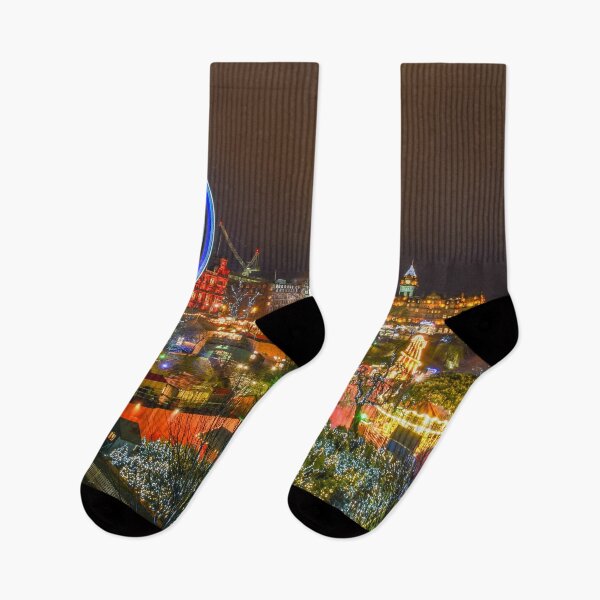 Item preview, Princes Street, Edinburgh at night designed and sold by RezieMart.
