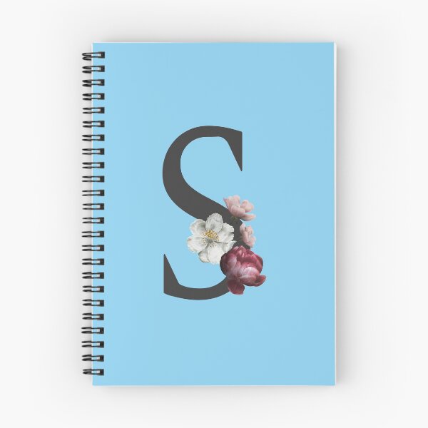Item preview, Black On Blue Monogram Letter S | Floral Alphabet designed and sold by SerendipityNow.