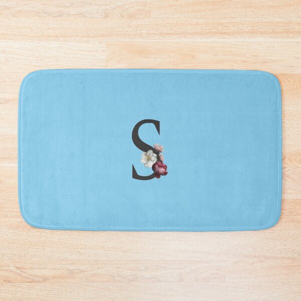 Item preview, Black On Blue Monogram Letter S | Floral Alphabet designed and sold by SerendipityNow.