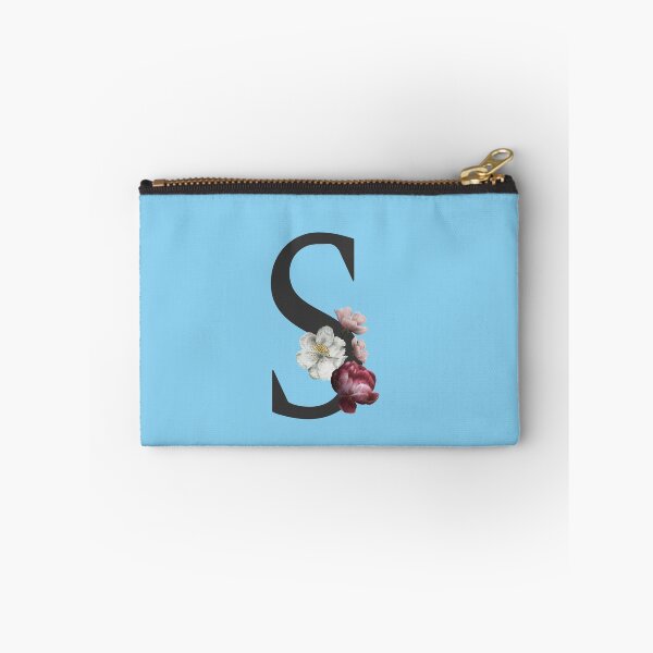 Item preview, Black On Blue Monogram Letter S | Floral Alphabet designed and sold by SerendipityNow.