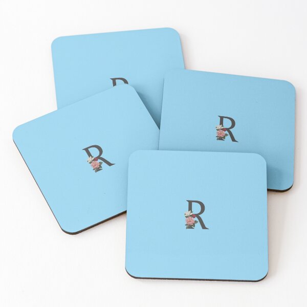 Item preview, Black On Blue Monogram Letter R | Floral Alphabet designed and sold by SerendipityNow.