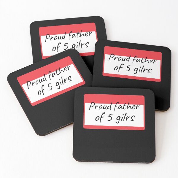 Item preview, Proud Father of 5 Girls - label designed and sold by piastrelli.