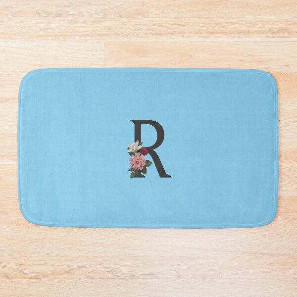 Item preview, Black On Blue Monogram Letter R | Floral Alphabet designed and sold by SerendipityNow.