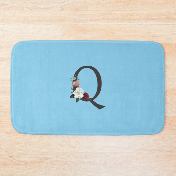 Item preview, Black On Blue Monogram Letter Q | Floral Alphabet designed and sold by SerendipityNow.