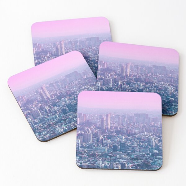 Item preview, Anime Tokyo Cityscape pink and blue sky and clounds vaporwave and citypop cool vibe designed and sold by TokyoLuv.