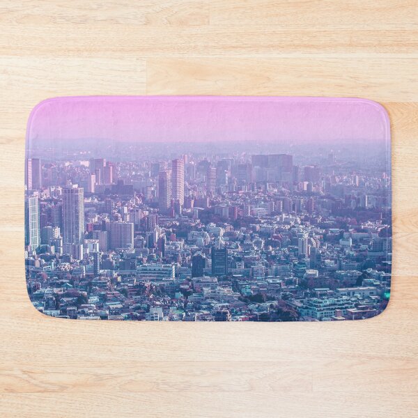 Item preview, Anime Tokyo Cityscape pink and blue sky and clounds vaporwave and citypop cool vibe designed and sold by TokyoLuv.