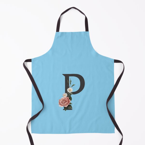 Item preview, Black On Blue Monogram Letter P | Floral Alphabet designed and sold by SerendipityNow.