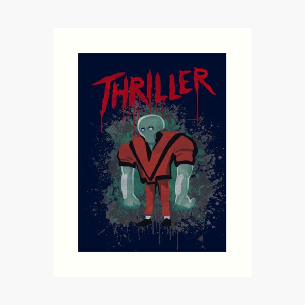 THRILLER ZOMBIE retro halloween cartoon (Michael Jackson) Art Print