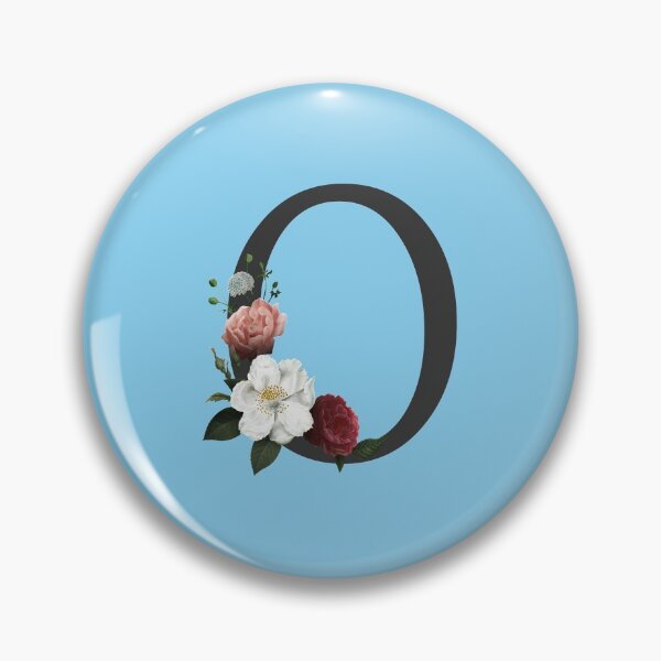 Item preview, Black On Blue Monogram Letter O | Floral Alphabet designed and sold by SerendipityNow.