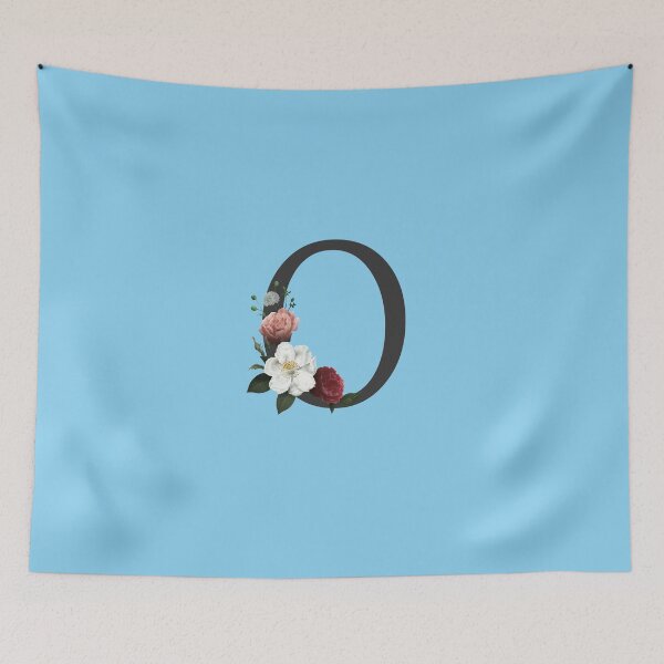 Item preview, Black On Blue Monogram Letter O | Floral Alphabet designed and sold by SerendipityNow.