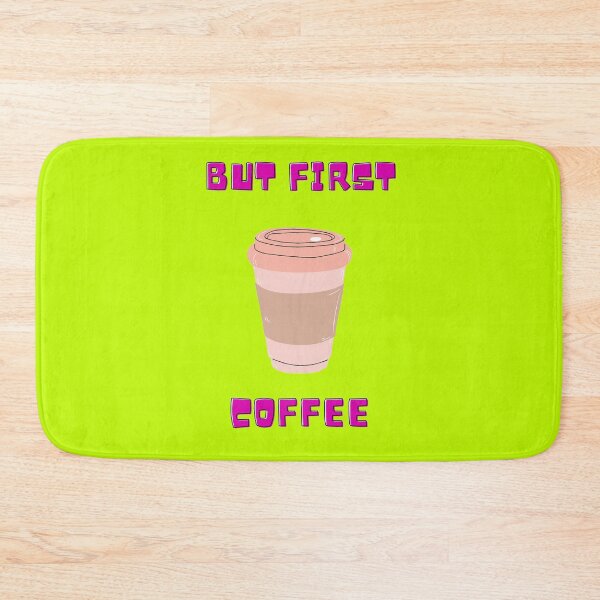 Item preview, But First....Coffee Pink Letters Design In Yellow Colour designed and sold by LuckyKermit.