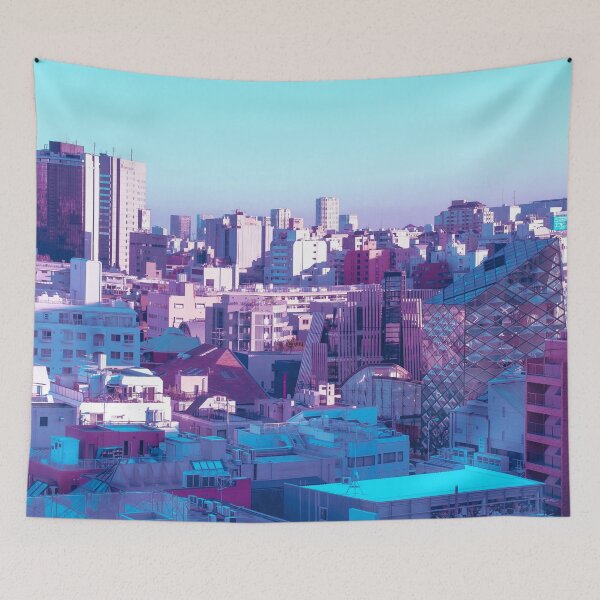 Item preview, Harajuku Anime Aesthetic Photo Citypop vaporwave pink and blue citypunk designed and sold by TokyoLuv.