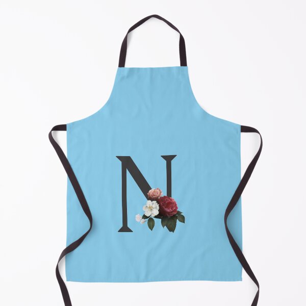 Item preview, Black On Blue Monogram Letter N | Floral Alphabet designed and sold by SerendipityNow.