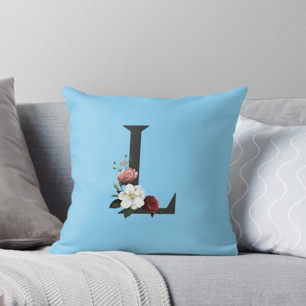Item preview, Black On Blue Monogram Letter L | Floral Alphabet designed and sold by SerendipityNow.