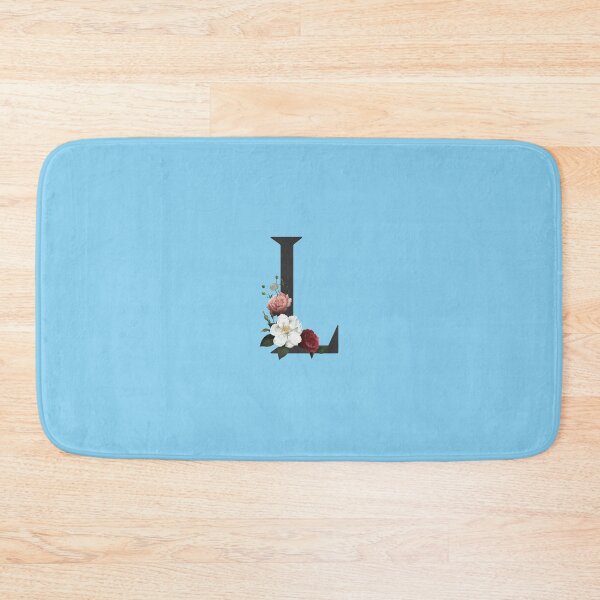 Item preview, Black On Blue Monogram Letter L | Floral Alphabet designed and sold by SerendipityNow.