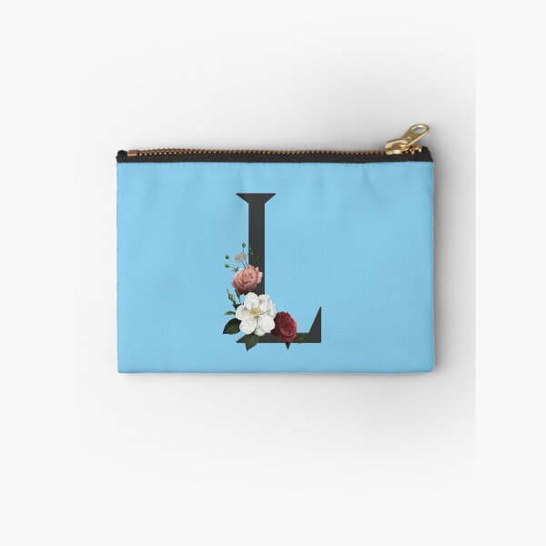 Item preview, Black On Blue Monogram Letter L | Floral Alphabet designed and sold by SerendipityNow.