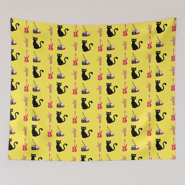 Item preview, Punk  cat, guitar, rock star. Gift for a music teacher, sticker pack designed and sold by RoManSmArt.