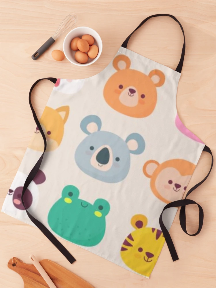 Thumbnail 1 of 6, Apron, Cute Animals Pattern designed and sold by RheanaDesigns.