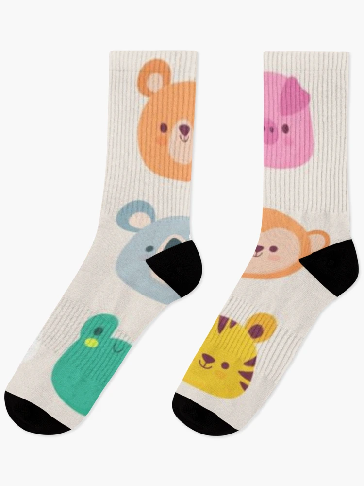 Thumbnail 1 of 5, Socks, Cute Animals Pattern designed and sold by RheanaDesigns.