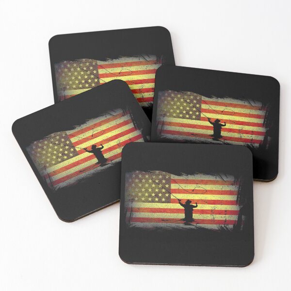 Item preview, retro vintage fly fishing american flag designed and sold by Space Art.