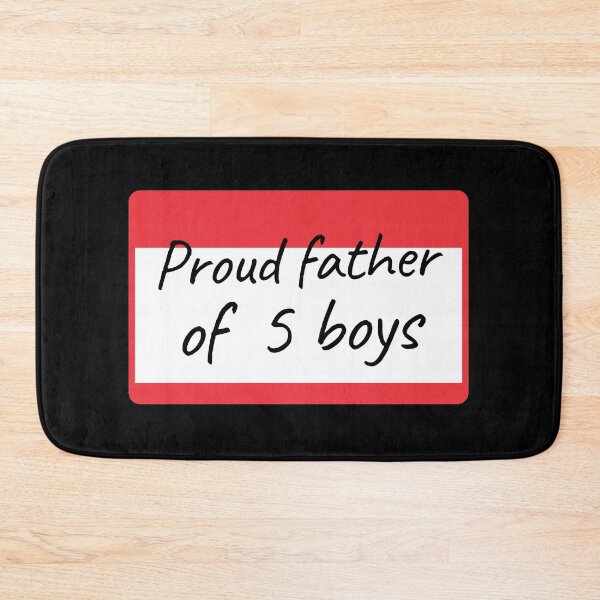 Item preview, Proud Father of 5 Boys - label designed and sold by piastrelli.