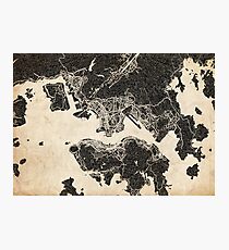 Hong Kong map ink lines Photographic Print