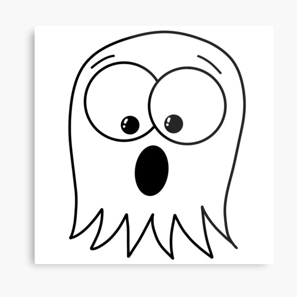 Scared Ghost Face Metal Print