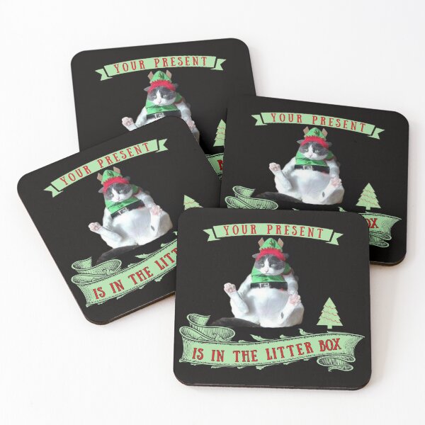 Item preview,  Funny Christmas Cat gift, Cat left gift in Litter Box, nasty cats, cat lovers, cat haters designed and sold by MeatyWildman.