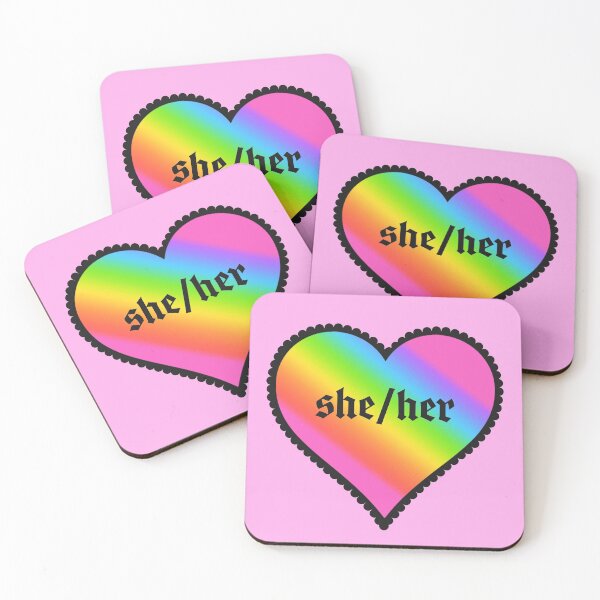 Item preview, pronoun heart (she/her) designed and sold by disco dottie.