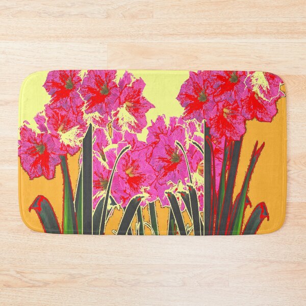 Item preview, MODERN ABSTRACTED RED-PINK AMARYLLIS GARDEN GOLDEN-YELLOW ART designed and sold by sharlesart.