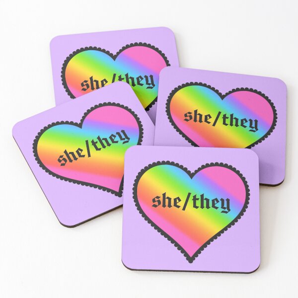 Item preview, pronoun heart (she/they) designed and sold by disco dottie.