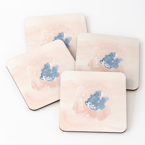 Item preview, Pastel pinks and blues - abstract flower, pink background designed and sold by JellyBeenzz.