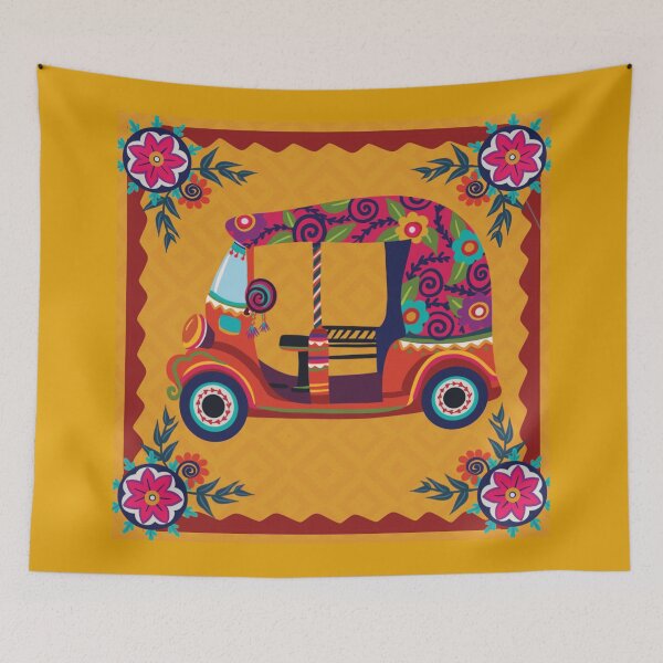Item preview, Auto - Rickshaw Floral Digital Mandala Art Pattern designed and sold by storeIndus.