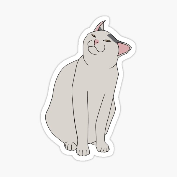 Smug Cat Meme Face - Cat - Sticker