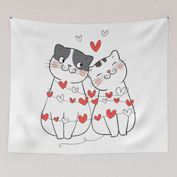 Item preview, Cute cat couple designed and sold by kalud-zoldyck.