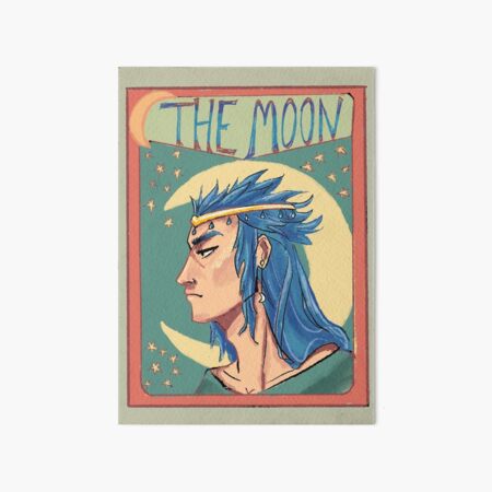 Vista previa del artículo con la obra «Saix Moon Tarot Card», diseñado y vendido por QarrotCake.