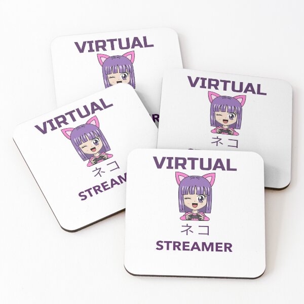 Item preview, Virtual Streamer Anime Cat Girl Live Stream Avatar Japanese Winking Neko Anime Girl With Game Controller designed and sold by adrogers.