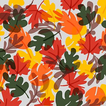 Imagen de la obra Hojas de otoño | Diseño de patrón de otoño de Covo Studio