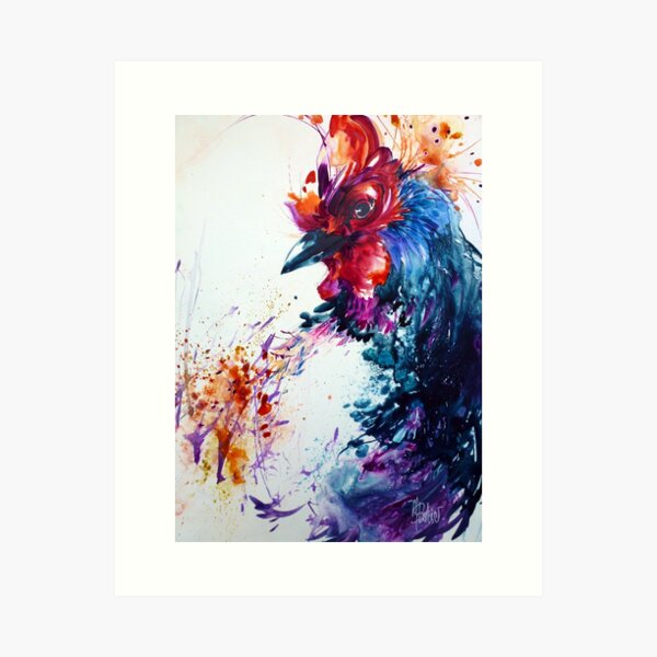 Coq en fête Art Print