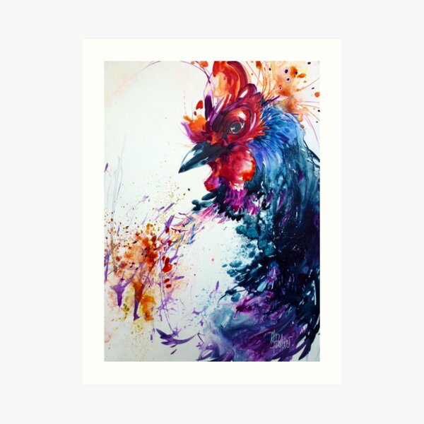 Coq en fête Art Print
