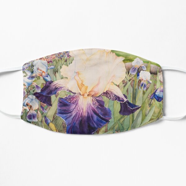 Iris Garden Watercolor Flat Mask