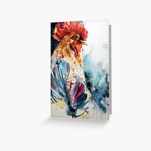 Coq jaune Greeting Card