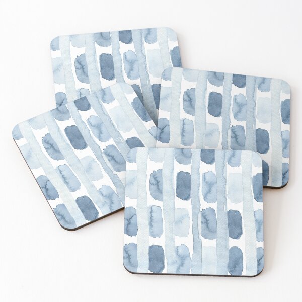 Item preview, Pastel blue watercolour pattern - lines and blobs designed and sold by JellyBeenzz.