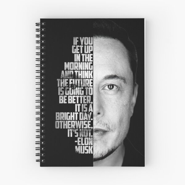 Aperçu de l'œuvre Citation inspirante d'Elon Musk en noir et blanc créée et vendue par Enea Kelo.