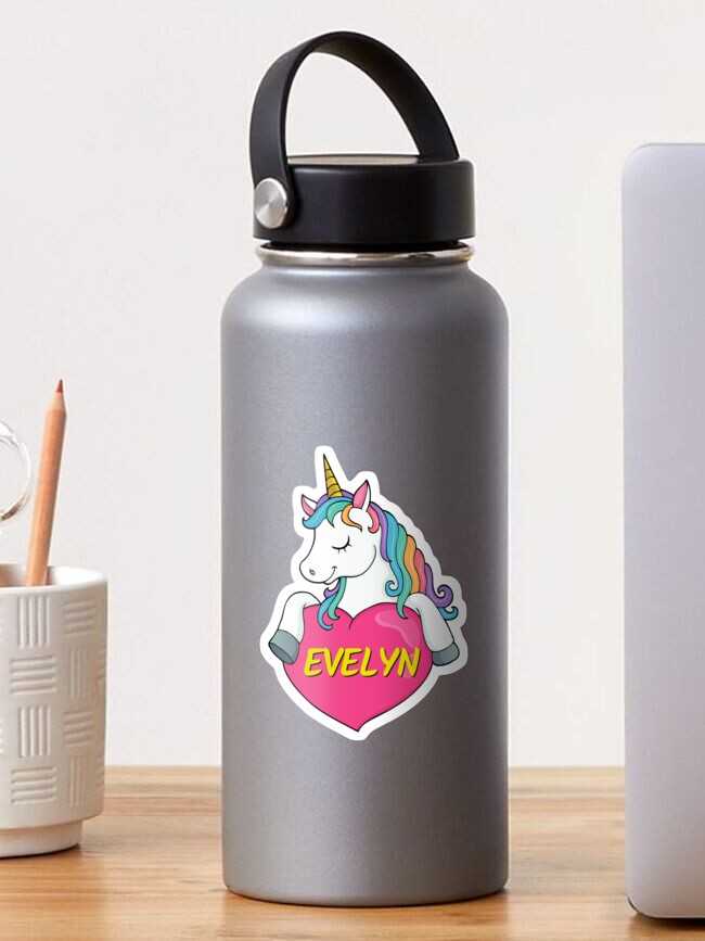 Happy Unicorn Girls Personalized Water Bottle