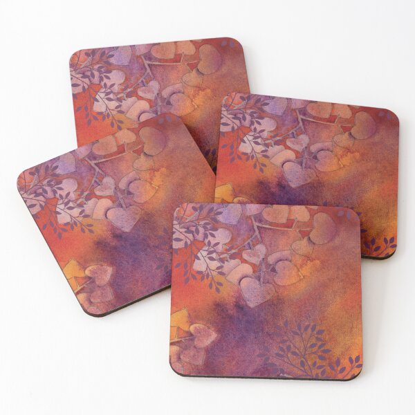 Item preview, Vibrant Orange and Violet Leaves in Watercolor designed and sold by Kelly Roy.