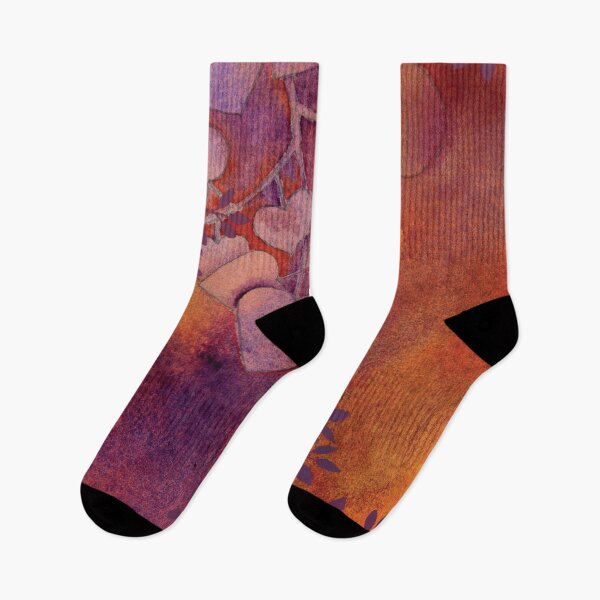 Item preview, Vibrant Orange and Violet Leaves in Watercolor designed and sold by Kelly Roy.