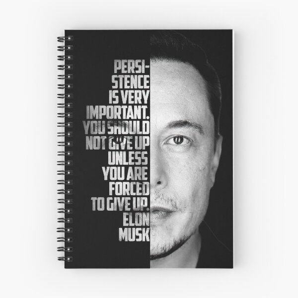 Item preview, Cita inspiradora de Elon Musk en blanco y negro designed and sold by Enea Kelo.