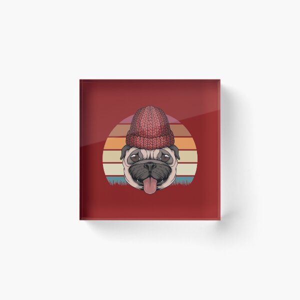 Item preview, Pug dog with retro background designed and sold by kalud-zoldyck.