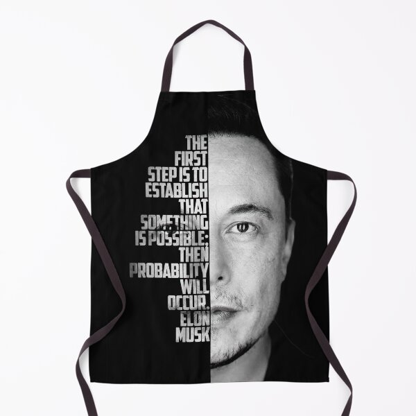 Item preview, Black and white Elon Musk inspirational quote designed and sold by Enea Kelo.